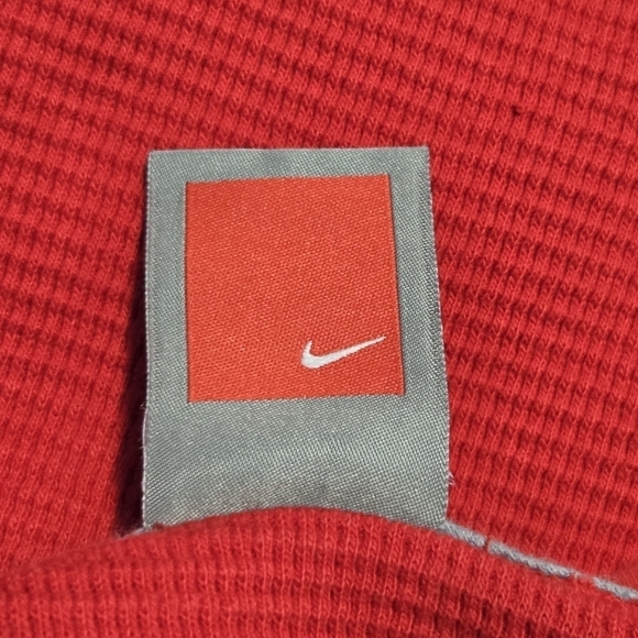 Nike Team Men's Retro 1990's Ohio State Buckeyes Thermal Henley Shirt Red Large - Picture 6 of 9